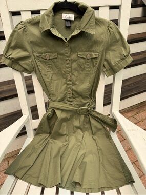 ☀️Chesley Olive Green Short Sleeve Dress XS